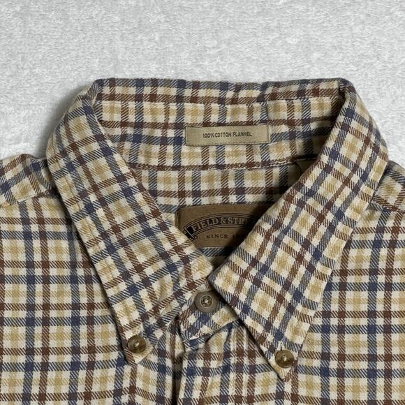 Field & Stream Plaid 100% Cotton Flannel Shirt Men’s L Multi Button Up Pocket - Picture 14 of 17